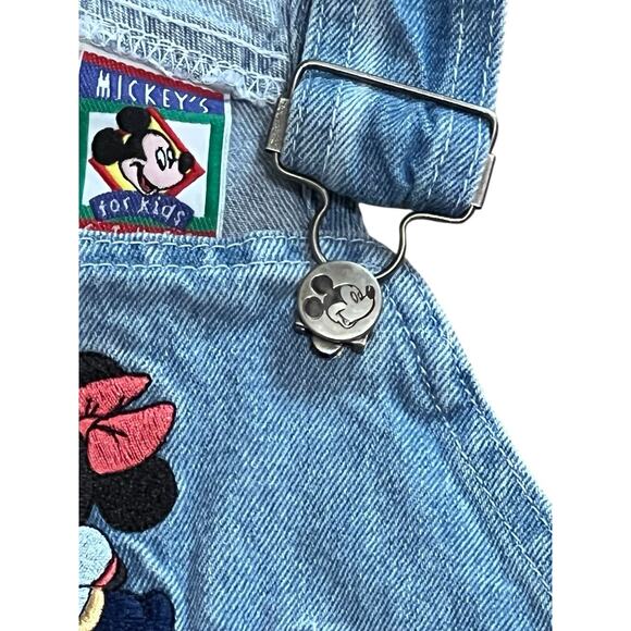 Mickey's Stuff Disney Jerry Leigh Denim Overall Floral Dress Girls M Made in USA - Picture 5 of 7